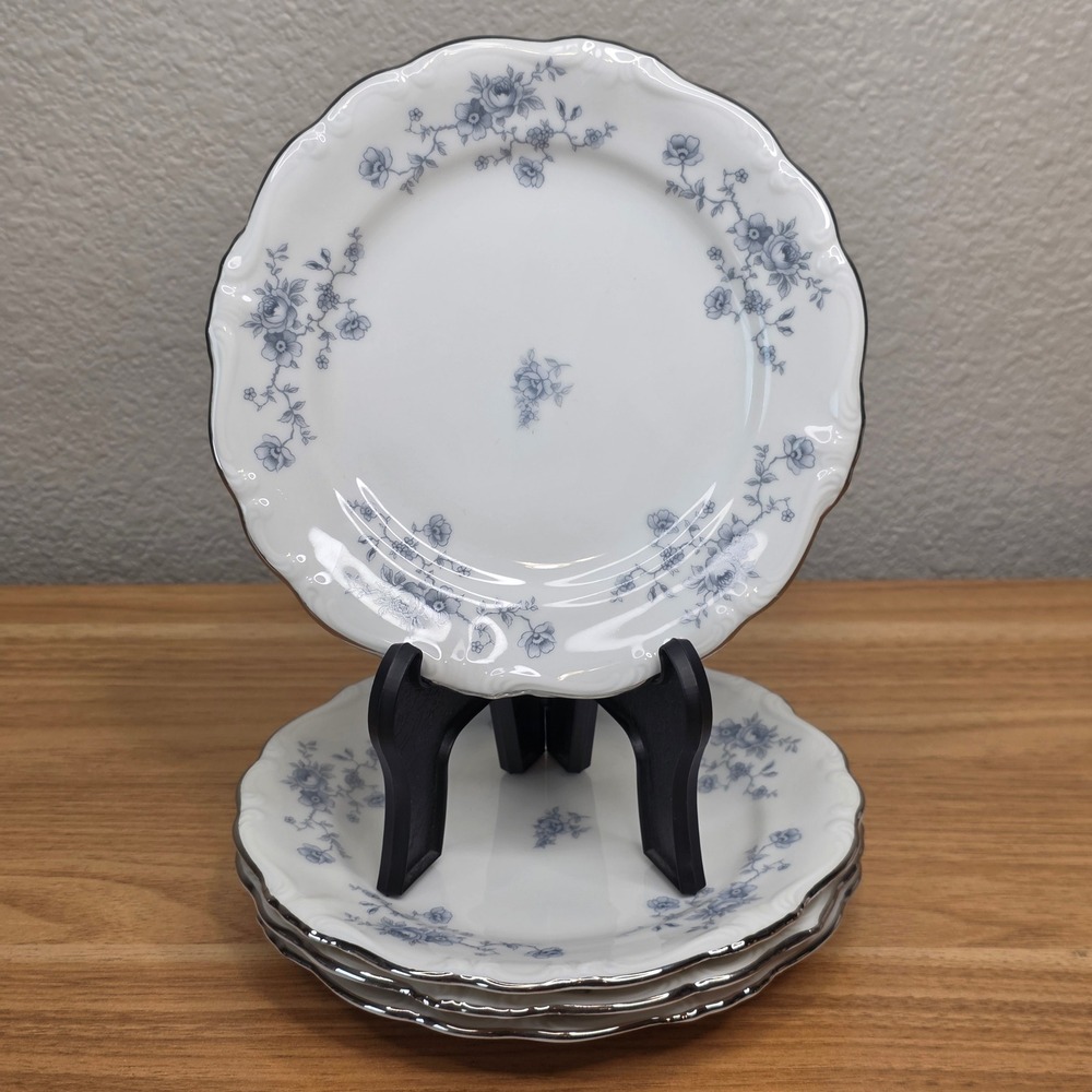 Johann Haviland Blue Garland Bavaria Germany 6 1/4" Bread Butter Plates Set of 4